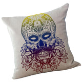 Max Linen Skull Pillow Cushion Cover Pillowslip Throw Pillow Case 43x43cm P