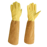 Max Extra Long Cowhide Beekeeping Gloves Elasticated Beekeeper Tool Supply M