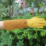 Max Extra Long Cowhide Beekeeping Gloves Elasticated Beekeeper Tool Supply M