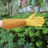 Max Extra Long Cowhide Beekeeping Gloves Elasticated Beekeeper Tool Supply M