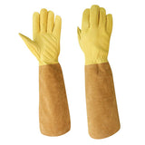 Max Extra Long Cowhide Beekeeping Gloves Elasticated Beekeeper Tool Supply M