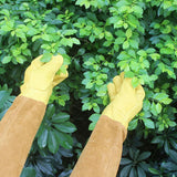 Max Extra Long Cowhide Beekeeping Gloves Elasticated Beekeeper Tool Supply L