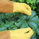 Max Extra Long Cowhide Beekeeping Gloves Elasticated Beekeeper Tool Supply L
