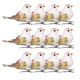 Max Maxb 12Pcs Artificial Mini Decorative Foam Birds for Crafts Garden Decor Red