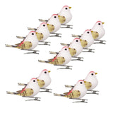 Max Maxb 12Pcs Artificial Mini Decorative Foam Birds for Crafts Garden Decor Red