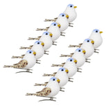 Max Maxb 12Pcs Artificial Mini Decorative Foam Birds for Crafts Garden Decor Blue