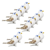 Max Maxb 12Pcs Artificial Mini Decorative Foam Birds for Crafts Garden Decor Blue