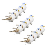 Max Maxb 12Pcs Artificial Mini Decorative Foam Birds for Crafts Garden Decor Blue