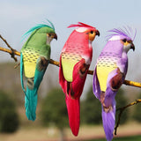 Max Maxb 12Pcs Foam Birds Feather Simulation Parrot for Party Wedding Decor with Claw