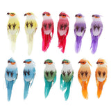 Max Maxb 12Pcs Foam Birds Feather Simulation Parrot for Party Wedding Decor with Claw