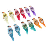 Max Maxb 12Pcs Foam Birds Feather Simulation Parrot for Party Wedding Decor with Claw