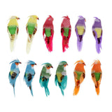 Max Maxb 12Pcs Foam Birds Feather Simulation Parrot for Party Wedding Decor with Claw