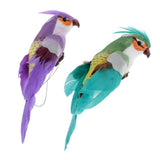 Max Maxb 12Pcs Foam Birds Feather Simulation Parrot for Party Wedding Decor with Claw