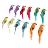 Max Maxb 12Pcs Foam Birds Feather Simulation Parrot for Party Wedding Decor with Clip