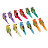Max Maxb 12Pcs Foam Birds Feather Simulation Parrot for Party Wedding Decor with Clip