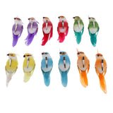 Max Maxb 12Pcs Foam Birds Feather Simulation Parrot for Party Wedding Decor with Clip