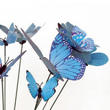 Max 12 Pieces Garden Yard Planter Butterfly Stakes Lawn Decor Ornaments Blue