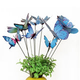 Max 12 Pieces Garden Yard Planter Butterfly Stakes Lawn Decor Ornaments Blue