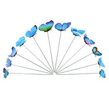 Max 12 Pieces Garden Yard Planter Butterfly Stakes Lawn Decor Ornaments Blue