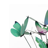 Max 12 Pieces Garden Yard Planter Butterfly Stakes Lawn Decor Ornaments Green