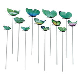 Max 12 Pieces Garden Yard Planter Butterfly Stakes Lawn Decor Ornaments Green