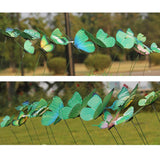 Max 12 Pieces Garden Yard Planter Butterfly Stakes Lawn Decor Ornaments Green