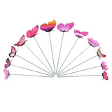 Max 12 Pieces Garden Yard Planter Butterfly Stakes Lawn Decor Ornaments Rose Red