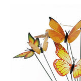 Max 12 Pieces Garden Yard Planter Butterfly Stakes Lawn Decor Ornaments Yellow
