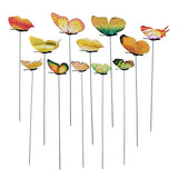 Max 12 Pieces Garden Yard Planter Butterfly Stakes Lawn Decor Ornaments Yellow