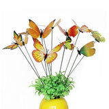 Max 12 Pieces Garden Yard Planter Butterfly Stakes Lawn Decor Ornaments Yellow