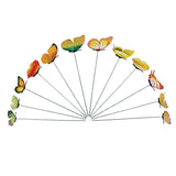 Max 12 Pieces Garden Yard Planter Butterfly Stakes Lawn Decor Ornaments Yellow