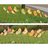 Max 12 Pieces Garden Yard Planter Butterfly Stakes Lawn Decor Ornaments Yellow