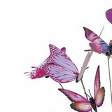 Max 12 Pieces Garden Yard Planter Butterfly Stakes Lawn Decor Ornaments Purple