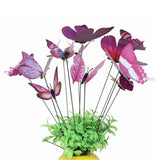 Max 12 Pieces Garden Yard Planter Butterfly Stakes Lawn Decor Ornaments Purple