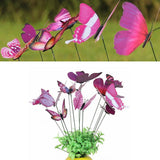 Max 12 Pieces Garden Yard Planter Butterfly Stakes Lawn Decor Ornaments Purple
