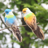 Max 12Pcs Artificial Foam Feather Birds Crafts Home Garden Decor with Claw