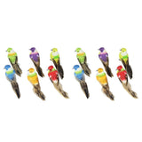 Max 12Pcs Artificial Foam Feather Birds Crafts Home Garden Decor with Claw