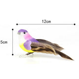 Max 12Pcs Artificial Foam Feather Birds Crafts Home Garden Decor with Claw