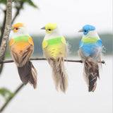 Max 12Pcs Artificial Foam Feather Birds Crafts Home Garden Decor with Claw