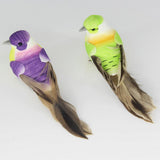 Max 12Pcs Artificial Foam Feather Birds Crafts Home Garden Decor with Claw