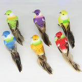 Max 12Pcs Artificial Foam Feather Birds Crafts Home Garden Decor with Claw
