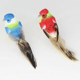 Max 12Pcs Artificial Foam Feather Birds Crafts Home Garden Decor with Claw