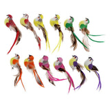 Max 12Pcs Artificial Foam Feather Birds Crafts Home Garden Decor  with Clip