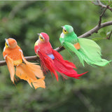 Max 12pcs Colorful Artificial Foam Birds with Clamps Home Garden Decor DIY Craft