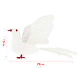 Max Simulate Feather Pigeon Peace Dove Artificial Animal Figurine Garden Decor B