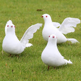 Max Simulate Feather Pigeon Peace Dove Artificial Animal Figurine Garden Decor B