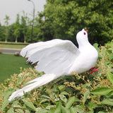 Max Simulate Feather Pigeon Peace Dove Artificial Animal Figurine Garden Decor B