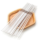 Max BBQ Kabob Skewers Stainless Steel Reusable Kabob Stick Barbecue Skewer 50pcs