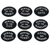 Max Black Oval Statement Plaque Outdoor Garden Wall Sign PLEASE CLOSE THE GATE