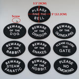 Max Black Oval Statement Plaque Outdoor Garden Wall Sign PLEASE CLOSE THE GATE